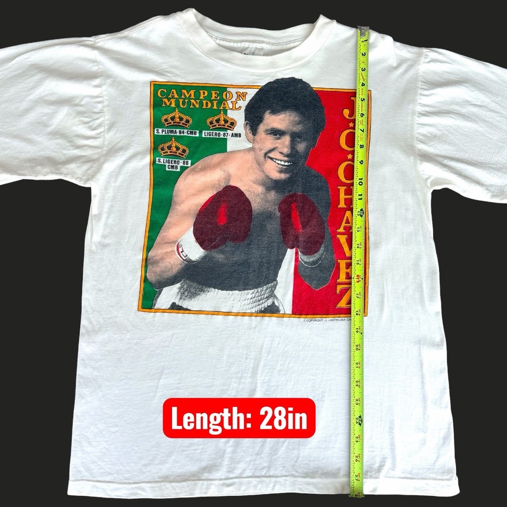 1992 Julio César Chávez vs. Hector "Macho" Camacho T-Shirt White Men's Size L - Picture 8 of 10